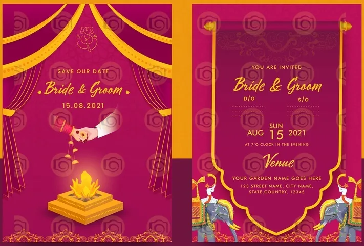 South Indian Wedding Invite Card